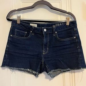 Mid-rise cut-off denim shorts